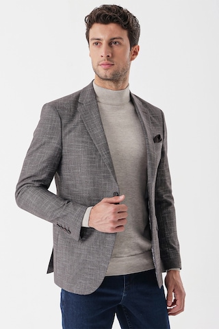 Mürdüm Desenli Armürlü Mono Yaka Çift Yırtmaç 6 Drop Slim Fit Dar Kesim Klasik Ceket 1002235133-mürdüm Mürdüm