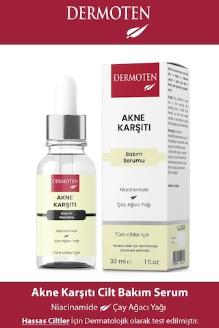 Dermoten Çay Ağacı Yağı & Niacinamide Akne Karşıtı Bakım Serumu 30 ML