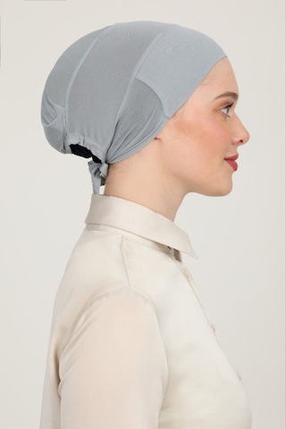 Melodi Scarf Kadın Tesettür Parisien Tüllü Climafit Likralı Nefes Alan Parizyen Dikişsiz Bone Gri Gri