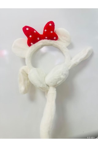 Gala Sesli Harektli Mıckey Mause Çocuk Peluş Kulaklık Krem