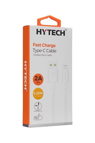 Hytech Hy-X104 0.25M 2A Type-C Beyaz Şarj Kablosu