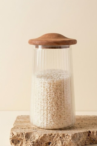 Akasya Mushroom Vakumlu Cam Kavanoz Baharatlık 1300 Ml Şeffaf