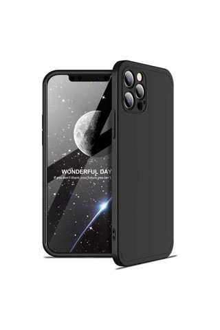 Apple Uyumlu iPhone 12 Pro Max Kılıf Zore Ays Kapak Siyah