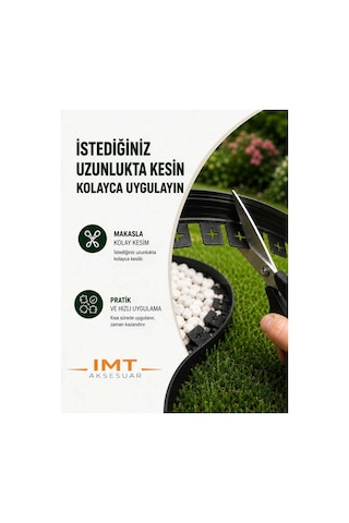 Esnek Pvc Çim Ayırıcı Bahçe Peysaj Düzenleyici 10 Metre Siyah Çim Sınırlayıcı Esnek Plastik Taş Toprak Ayraç Bariyer Peyzaj Bordürü