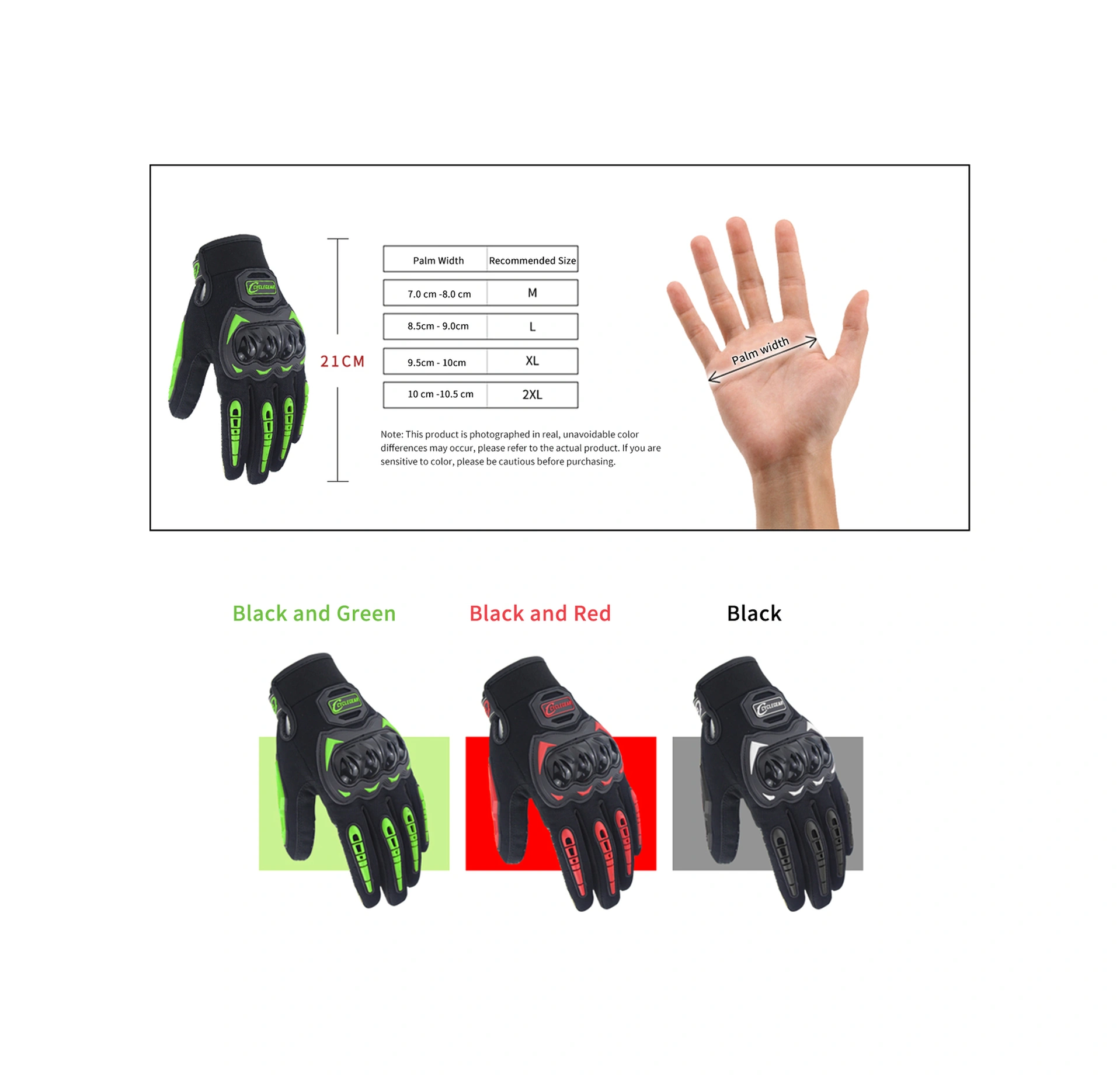 Dofolink Xl Siyah Yeşil Motosiklet Eldivenleri - Tam Parmak, Işınlanabilir Ağ Ve Pvc Malzeme, Dört Mevsim Kullanıma Uygun, Parmak Dokunmatik Ekran Desteği İlk İki Parmak