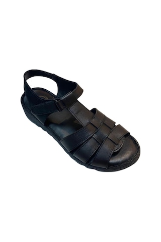 Neon Akm-008 Kadın Siyah Hakiki Deri Sandalet - 36 Siyah