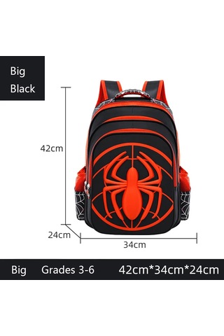 Big--black Örümcek Sırt Çantası Kutusu Seti Boys İçin Okul Siyah