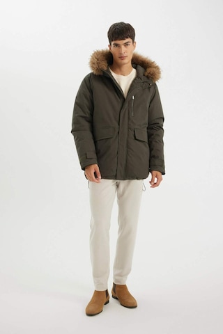 Defacto Regular Fit Kapüşonlu Fermuarlı Parka D1275ax24wnkh428 Haki