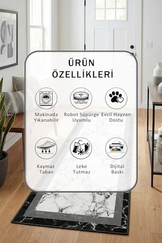 Snop Yıkanabilir Yolluk Açık Gri