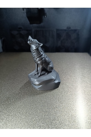 Uluyan Kurt Figürü Dekoratif 3d Baskı Kaya Tabanlı Heykel