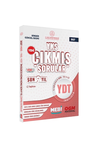 2027 YKS-YDT MEBİ İngilizce Yeni Nesil Çıkmış Soru Bankası Son 9 Yıl Video/PDF Çözümlü BASKI ÜCRETİ