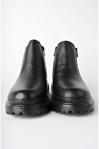 Muggo İcardi Garantili Hakiki Deri Fermuarlı İçi Kürklü Eva Taban Erkek Kışlık Bot 001