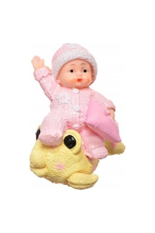 Durukar Decotown Hediyelik Sevimli Pembe Bebek Biblo Polyester Süs Eşyası