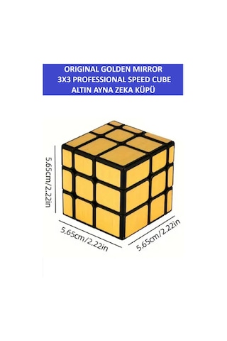 3x3 Golden Mırror Ayna Küp -zeka Küpü - Profesyonel Speed Cube - Sabır Küpü -
