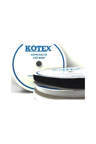 Kotex Cırt Bant 3 Cm Dikilebilir 10 Metre Siyah/Beyaz