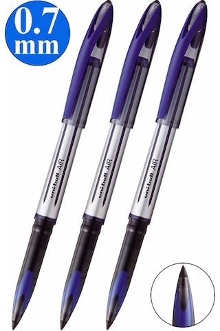 Mavi Pilot Kalem 3 Adet Uniball Air 0.7 Mm Roller Pilot Kalem Uba-188-l Broad Roller Uçlu Likit Mürekkepli Pilot Kalem