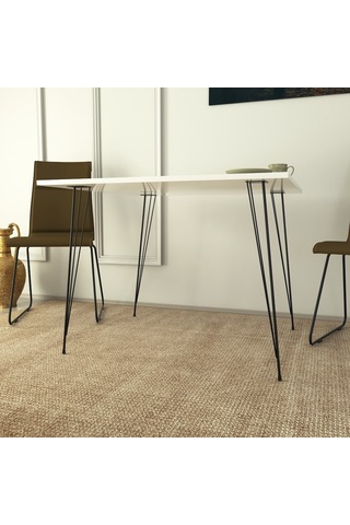 Pasific Home Sandalf Metal Ayaklı  Mutfak Masası Kare 90x90 Parlak Beyaz