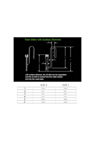 Ximistore9 Akvaryum Filtre Sepeti Cam Su Girişi 13mm - Yüzey Yağ Membranı Ayırıcı, 360 Döner, Yüksek Borosilikat Cam