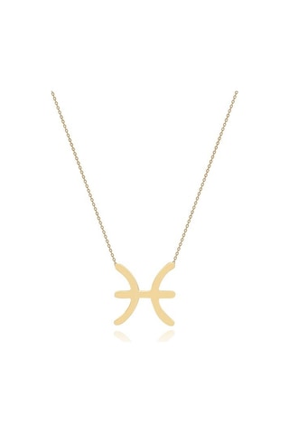 14 Ayar Sarı Altın Balık Burç Kolye