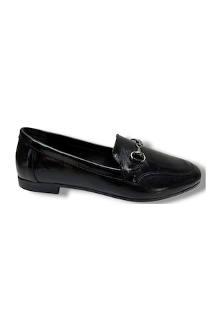 C-shoes 228-26 Yıkama Cilt Deri İnce Metal Toka Kadın Ayakkabı Siyah