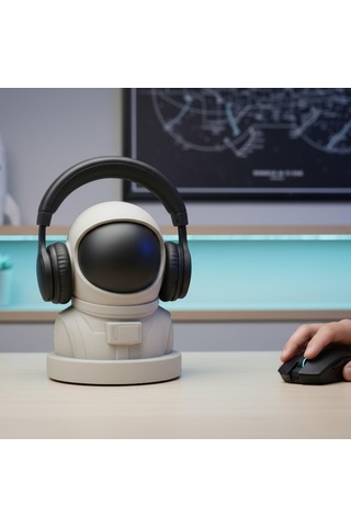 Happy3dworld Astronot Figürlü Kulaklık Standı, 3d Baskı Gaming Masaüstü Dekor