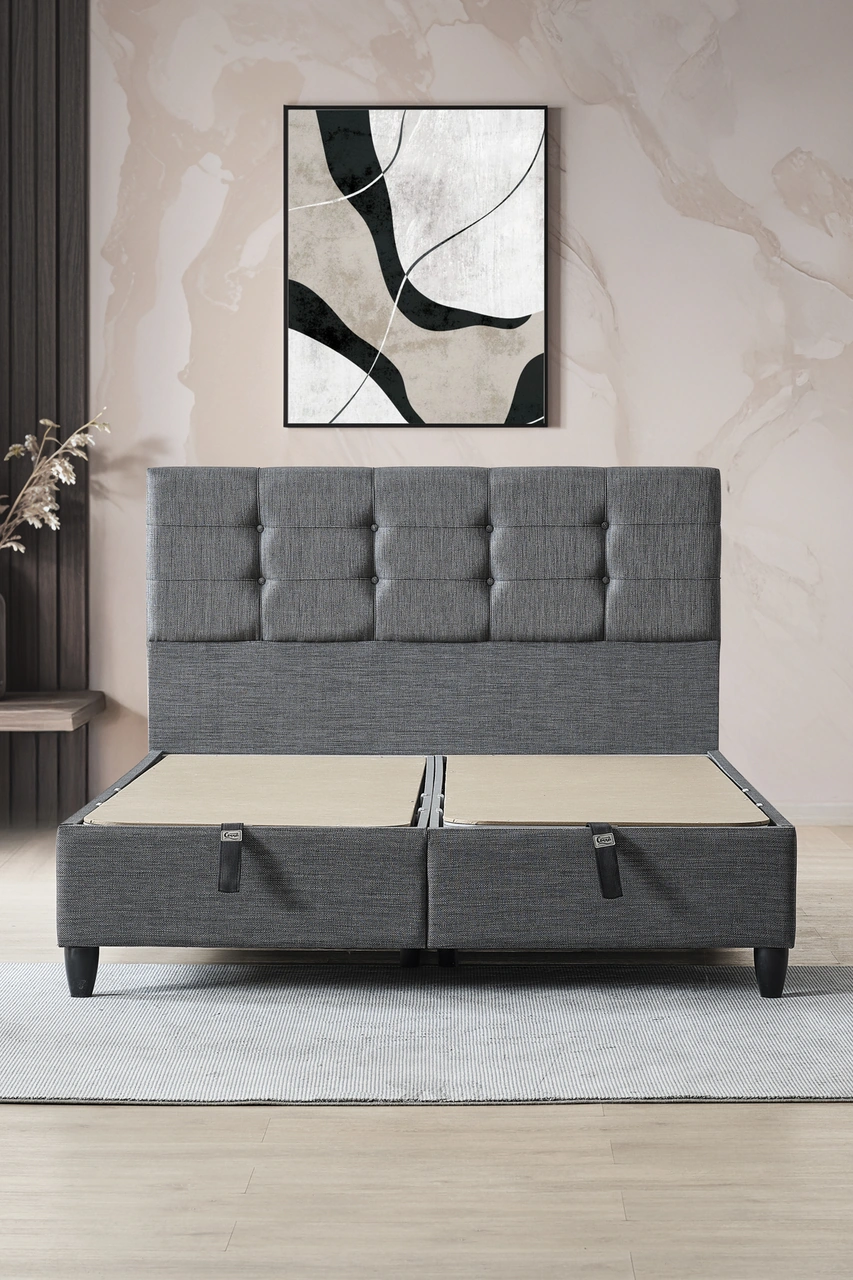 Mimoza Çift Kişilik Sandıklı Baza Ve Başlık Takımı 2 Li Set 180 x 200 CM