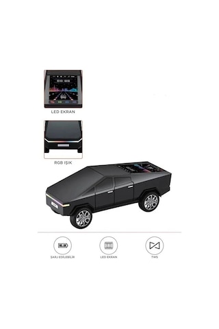 Just Cheap Store D68 Cyber Model Araba Tasarımlı Bluetooth Hoparlör 15w Güçlü Ses Rgb Led /tws/usb Siyah