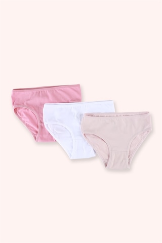 Panço Kız Çocuk Basic 3'lü Slip Seti Renkli