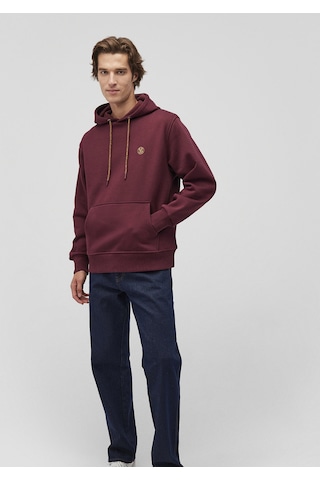 Mavi - Mavi Logo Nakışlı Kapüşonlu Bordo Sweatshirt 065809-70426 Bordo
