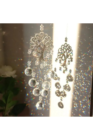 Shineyee "k9 Kristal 'yaşam Ağacı' Güneş Yakalayıcı - Işık Yansımalı Dekoratif Pencere Süsü"