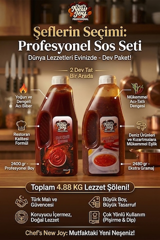 2'li Gurme Dip Sos Seti - Sweet Chili 2480g + Hot Chili 2400g Tatlı Acı Sos