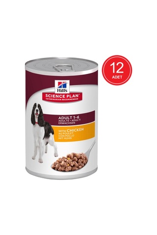 Hill's Adult Tavuklu Konserve Yetişkin Köpek Maması 12 x 370 G