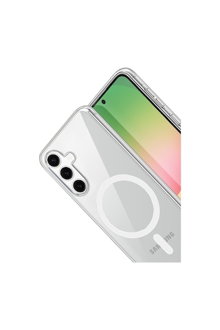 Samsung Uyumlu Galaxy S24 Fe Kılıf Combo Seri Magsafe Özellikli Sararmaz Sert Şeffaf Kapak Şeffaf
