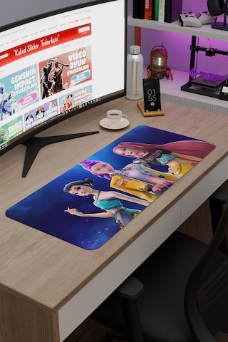 Kpop Demon Hunters Kaymaz Dikişli Kauçuk Oyuncu Mousepad V3 - 70x30 Xl Gaming Mouse Pad Fare Altlığı
