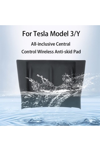 Tesla Model 3 / Y Araba Merkezi Konsolu İçin Telefon Kablosuz Şarj Silikon Silikon Anti-kayma Mat Beyaz