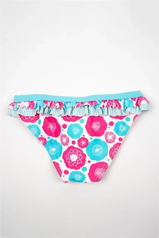 Adisia Kız Bebek Turkuaz Fırfırlı Pembe Çiçekli Bikini Altı Turkuaz