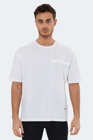 Slazenger Kaurı In Oversize Erkek Beyaz Tişört Beyaz