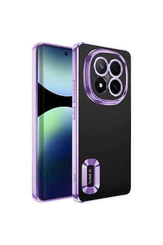 Noktaks - Xiaomi Uyumlu Xiaomi Redmi Note 14 Pro Plus - Kılıf Kamera Korumalı Logo Gösteren Koruyucu Omega Kapak - Lila T37168 Lila