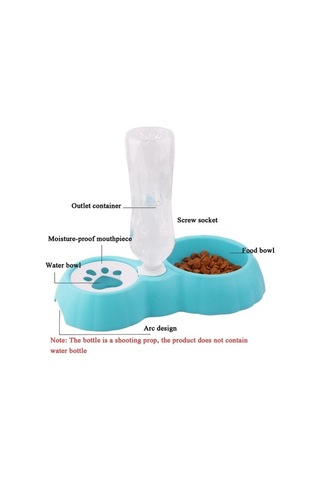 Dm Cbtx Pet Çift Kase Mama Ve Suluk - Kedi/köpek Besleyici Islak Olmayan Ağız Suluk Mavi