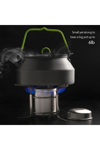 Ganzhoushop Yakıt Taşınabilir Soba Katlanır Katı Kamp Alkol Alkol Kb Gümüş