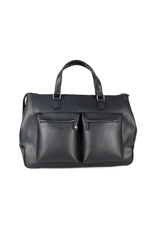 Seyahat Çantası Spor Çanta Unisex Siyah Suni Deri El Valizi Siyah