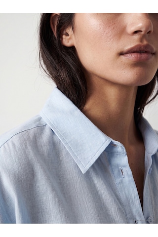 Lcw Vision Mavi Oversize %100 Pamuklu Kadın Gömlek