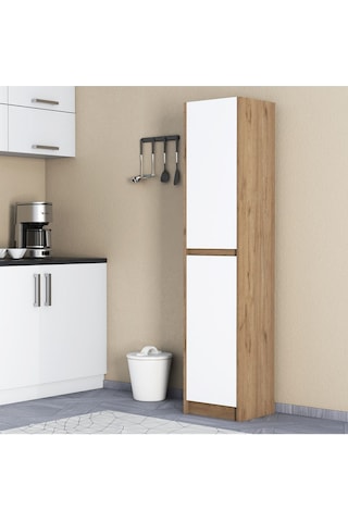 Umg Mobilya Patentli Astira Kulpsuz Boy Dolabı, Mutfak Dolabı, Ayakkabılık, Kiler/banyo Dolabı, Elbise Dolabı Beyaz - Meşe
