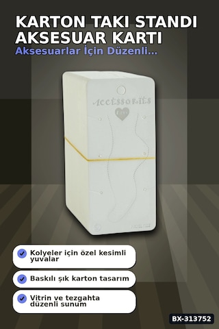 Karton Takı Standı 5.5x12 Cm 200 Adet Renk Aksesuar Sergileme Kartı Bx-313752