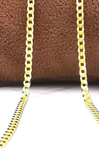 Omar Silver Unisex Gurmet Gold Altın Kaplama 2,10 Mm Gümüş Kolye