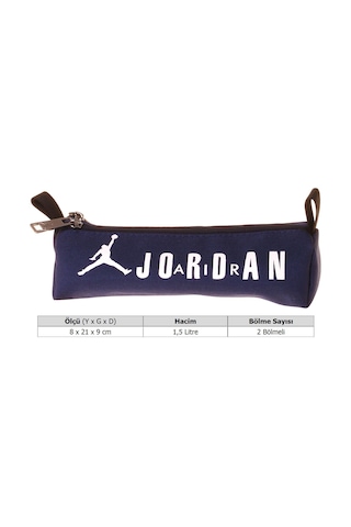 Jordan Air Brooklyn Navy Blue Lacivert Erkek Çocuk İki Bölmeli Kalem Çantası/kalemlik - Q3185