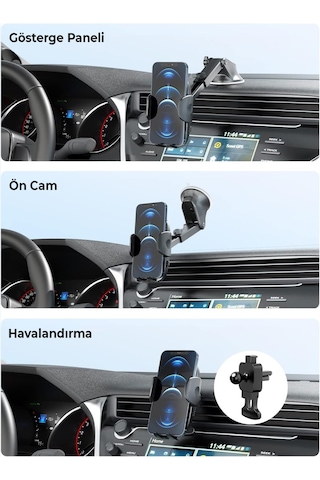 Bix Bxch7 Çift Fonksiyonlu Araç İçi Vantuzlu Telefon Tutucu Siyah