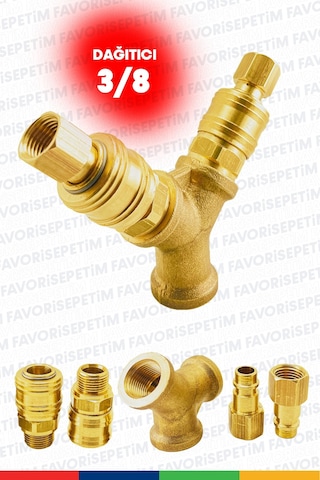 Yüksek Kalite Havalı Kompresörler Için 2'li Dağıtıcı Ve Hava Giriş Rekorları 3/8'' 15 Metre Hortum