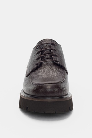 Calder Hakiki Deri Bağcıklı Kadın Loafer- Kahverengi