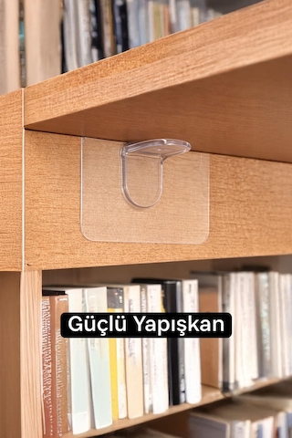 12 Adet Yapışkanlı Raf Tutucu Dolap İçi Raf Destekleyici Organizer Raf Sabitleyici 1